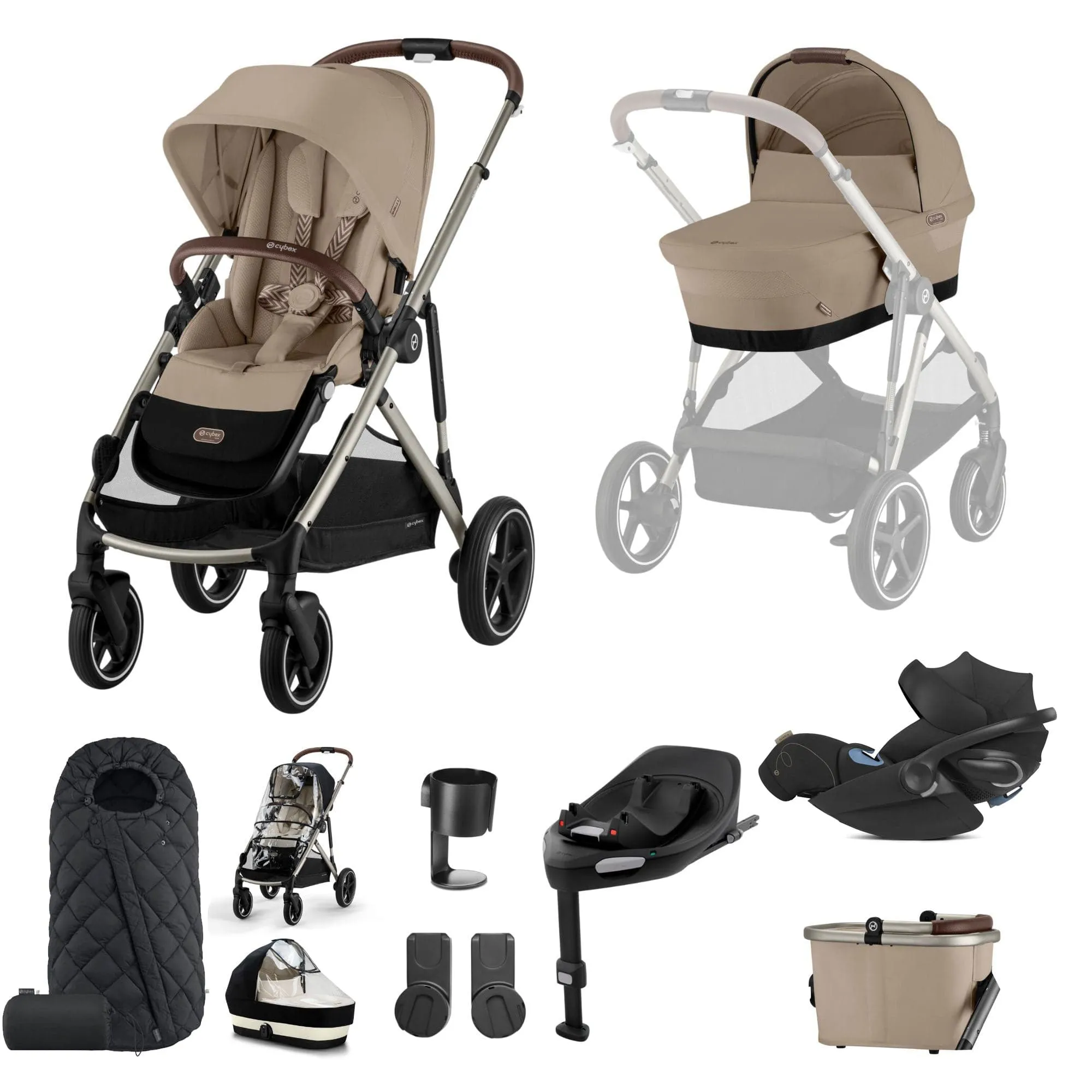 Cybex Gazelle S Luxury Bundle in Taupe/Almond Beige