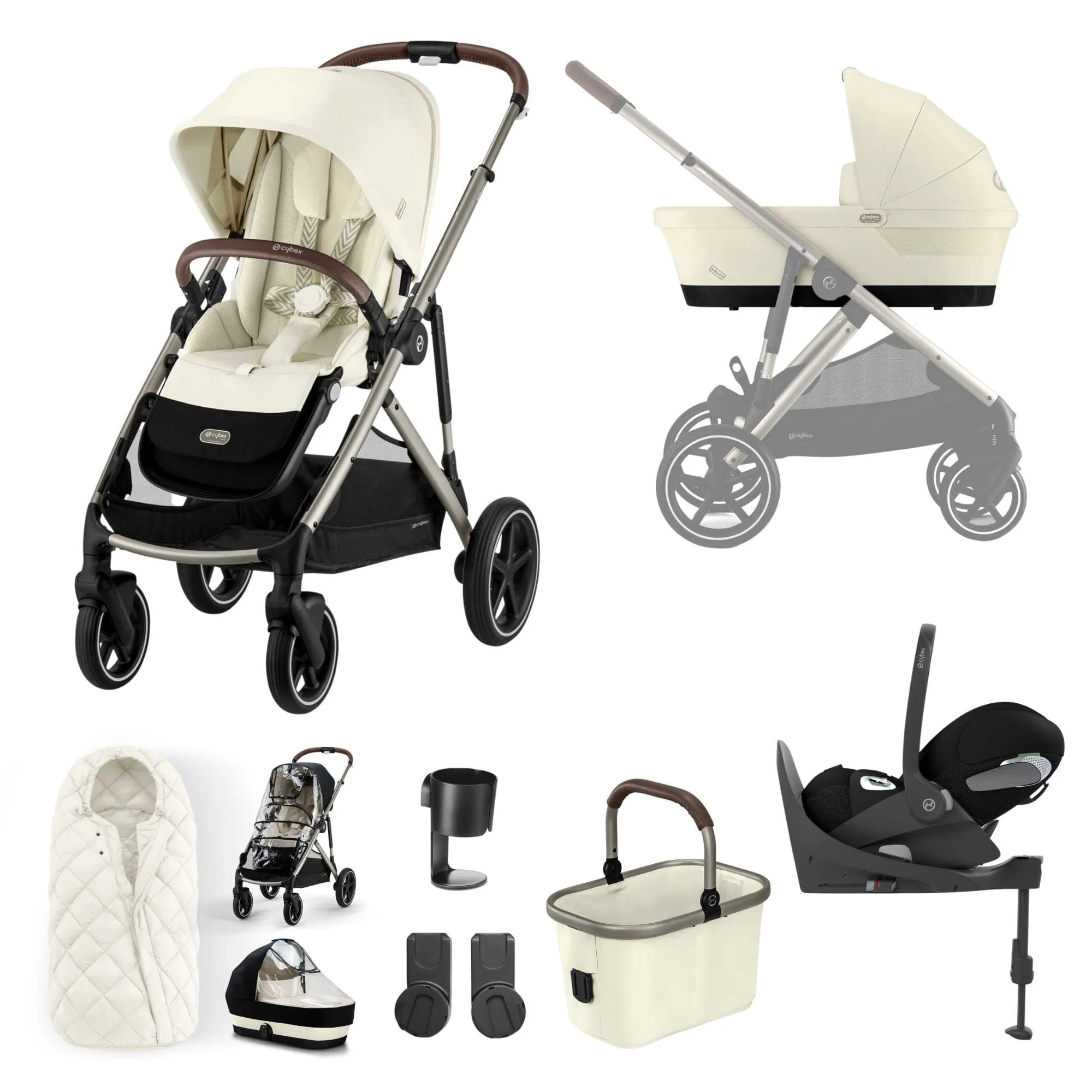 Cybex Gazelle S Luxury Bundle in Taupe/Seashell Beige