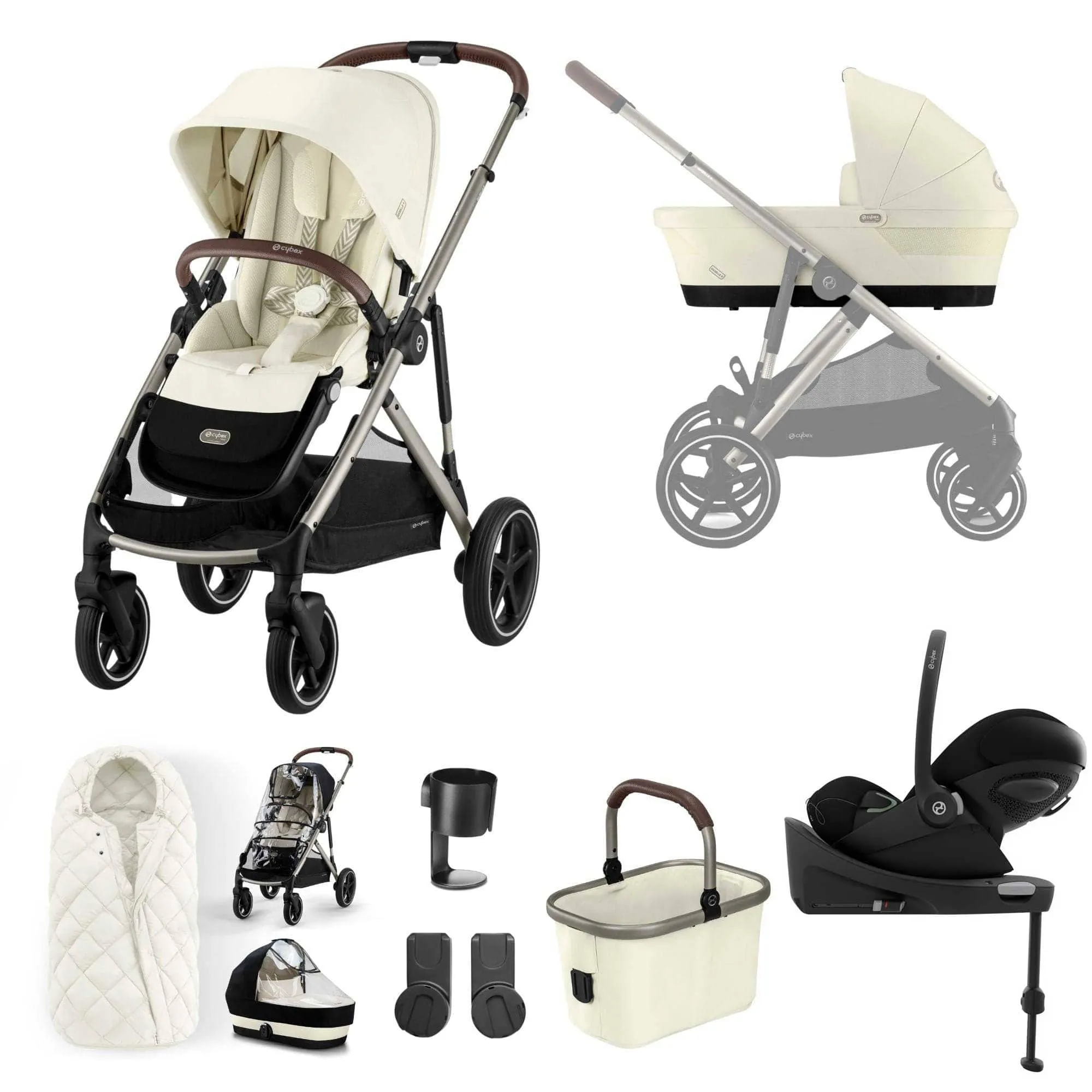 Cybex Gazelle S Luxury Bundle in Taupe/Seashell Beige