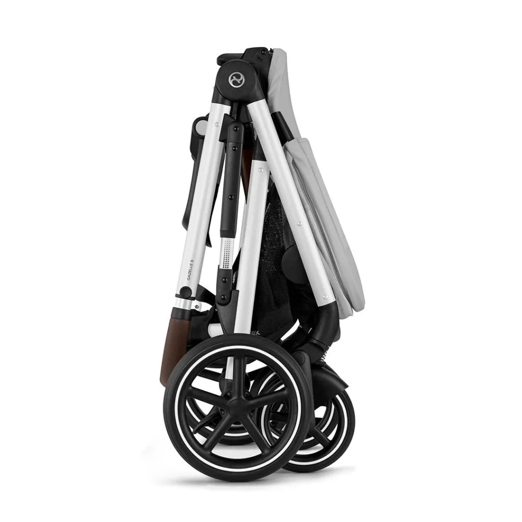 CYBEX Gazelle S Travel System Luxury Bundle With Gold Footmuff and CLOUD T - Lava Grey