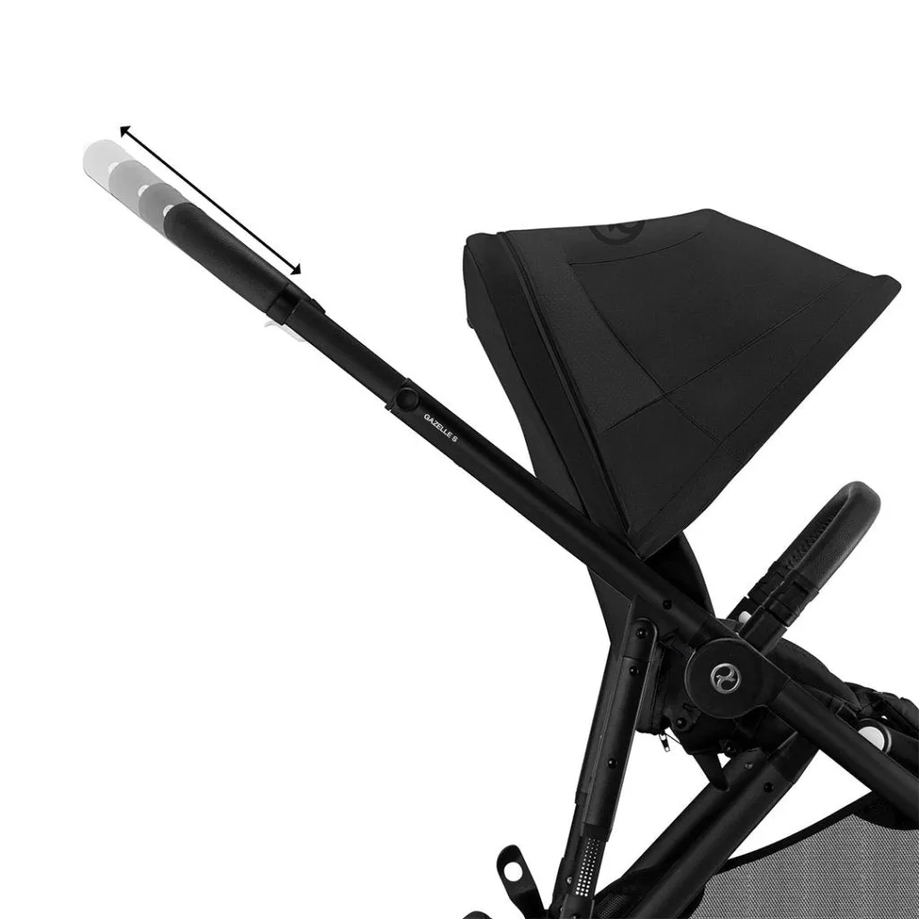 CYBEX Gazelle S Travel System Luxury Bundle With Gold Footmuff and CLOUD T - Moon Black
