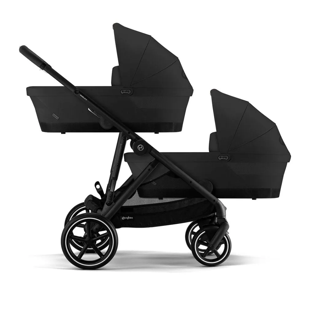 CYBEX Gazelle S Travel System Luxury Bundle With Gold Footmuff and CLOUD T - Moon Black