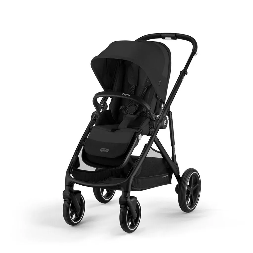 CYBEX Gazelle S Travel System Luxury Bundle With Gold Footmuff and CLOUD T - Moon Black
