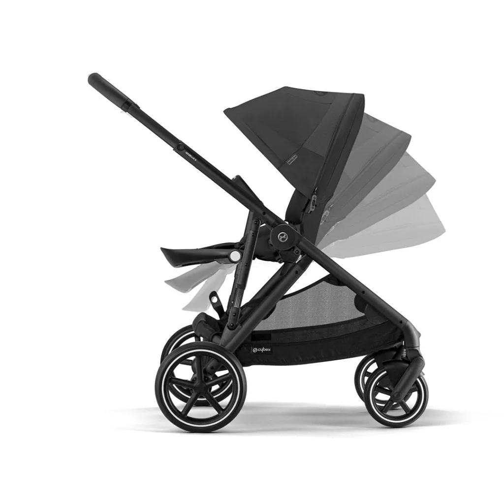 CYBEX Gazelle S Travel System Luxury Bundle With Gold Footmuff and CLOUD T - Moon Black