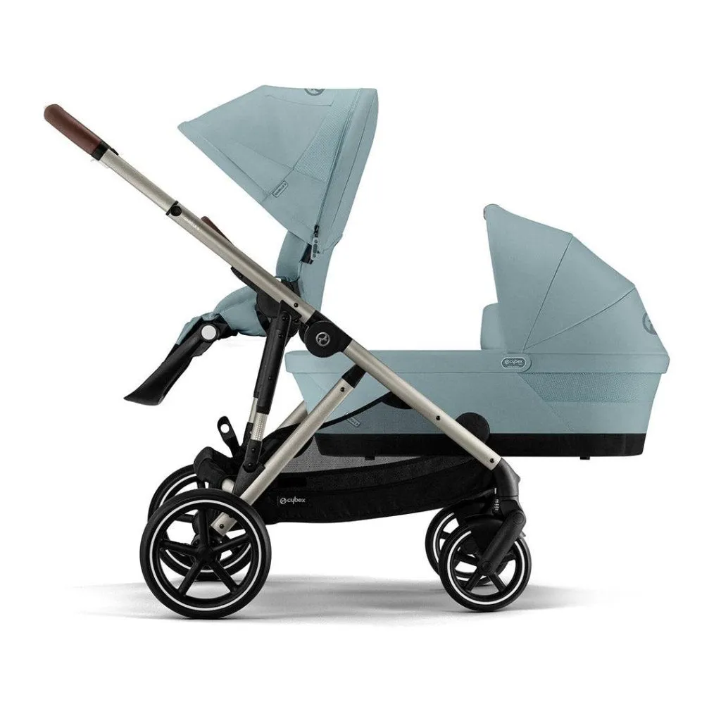 CYBEX Gazelle S Travel System Luxury Bundle With Gold Footmuff and CLOUD T - Sky Blue