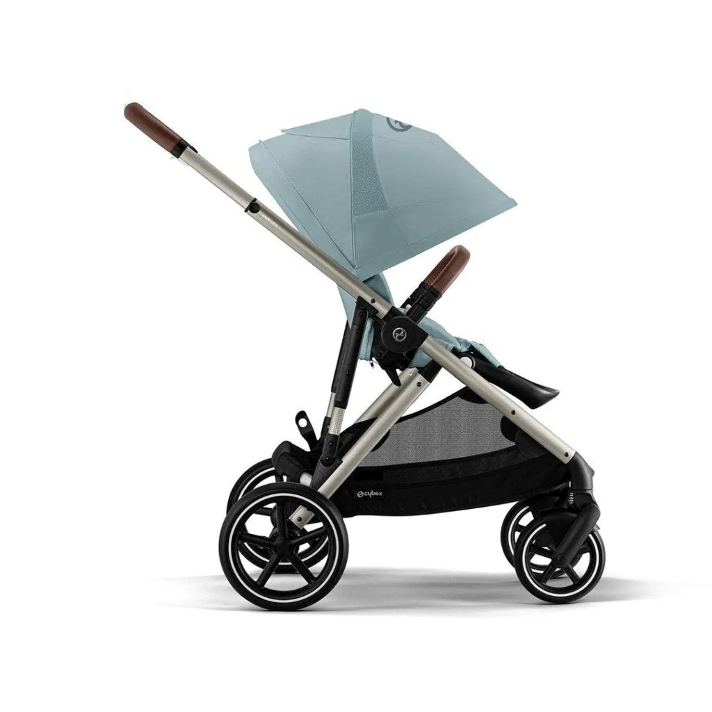 CYBEX Gazelle S Travel System Luxury Bundle With Gold Footmuff and CLOUD T - Sky Blue