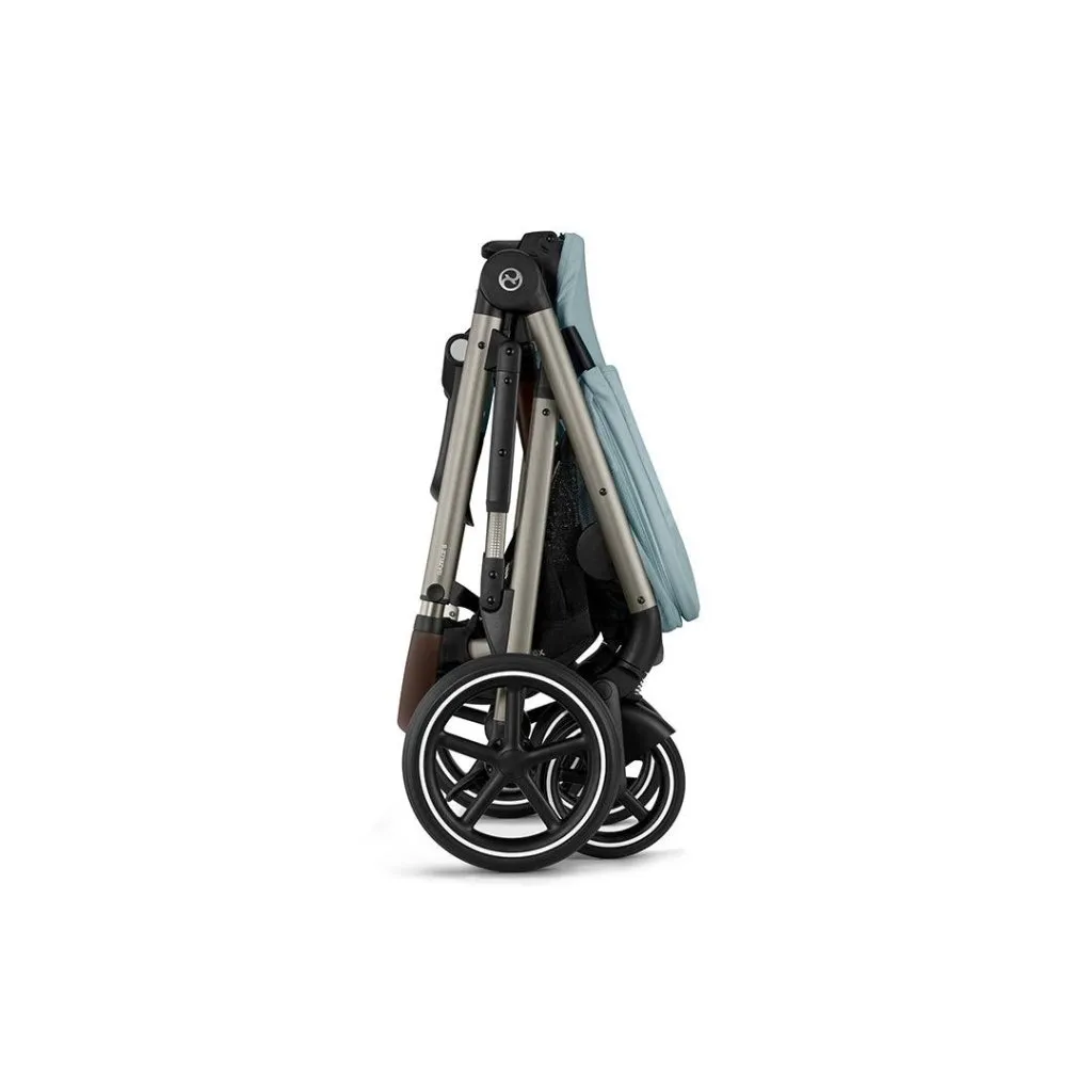 CYBEX Gazelle S Travel System Luxury Bundle With Gold Footmuff and CLOUD T - Sky Blue