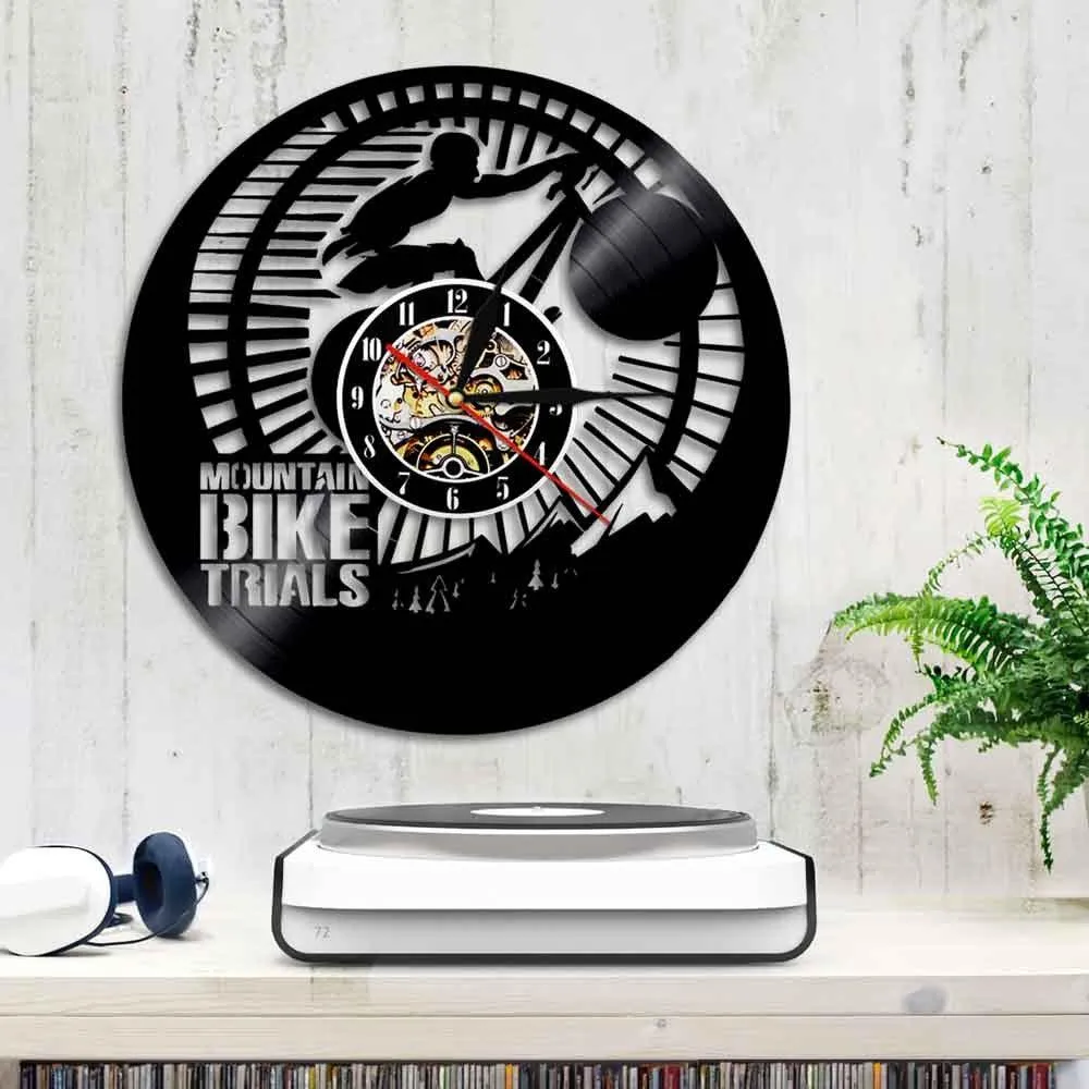 Cycolinks Mountain Bike Trials Vinyl Clock