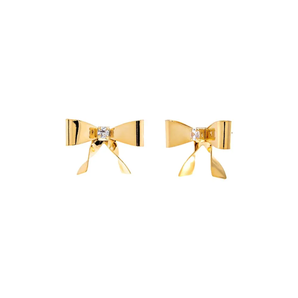CZ Bow Tie Stud Earring