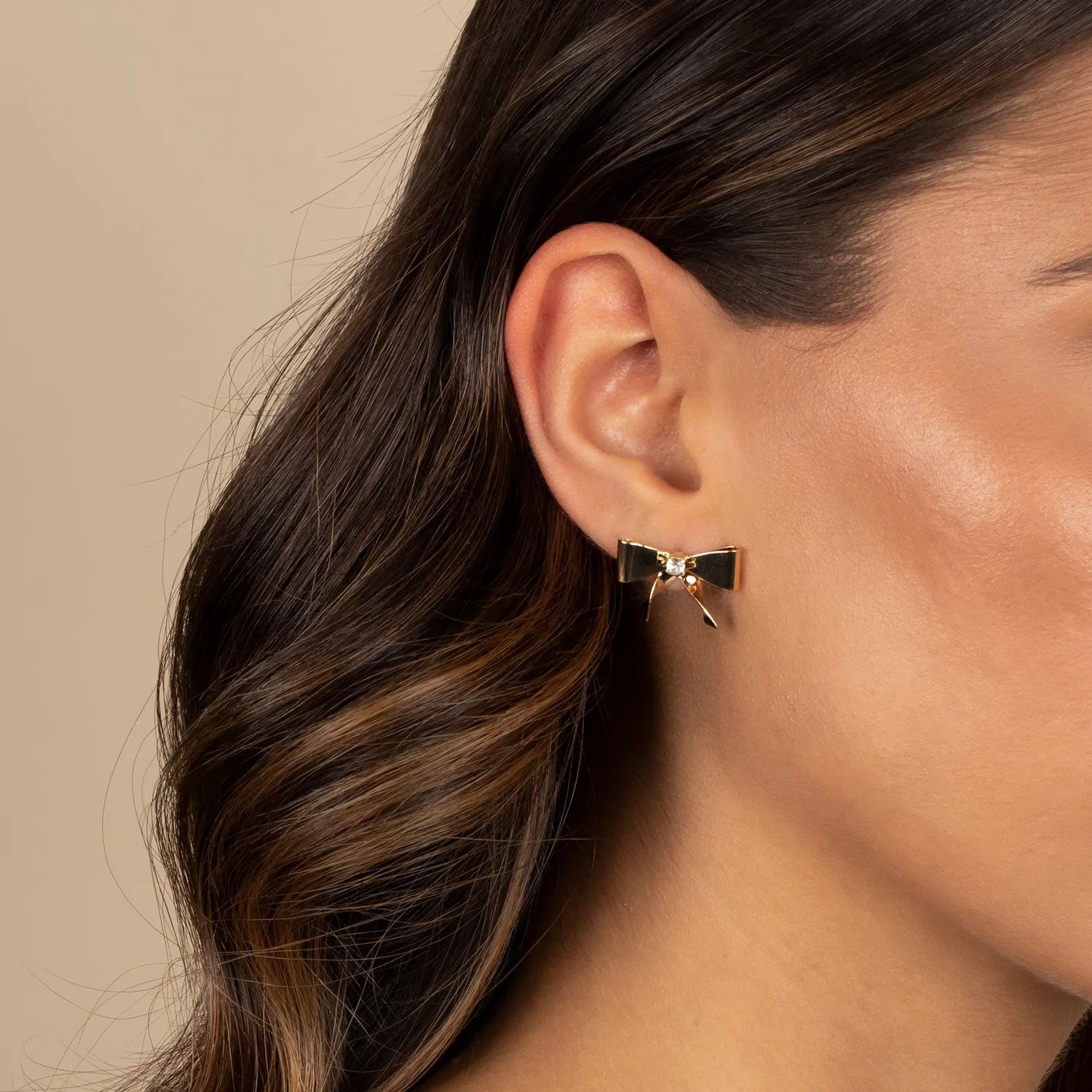 CZ Bow Tie Stud Earring