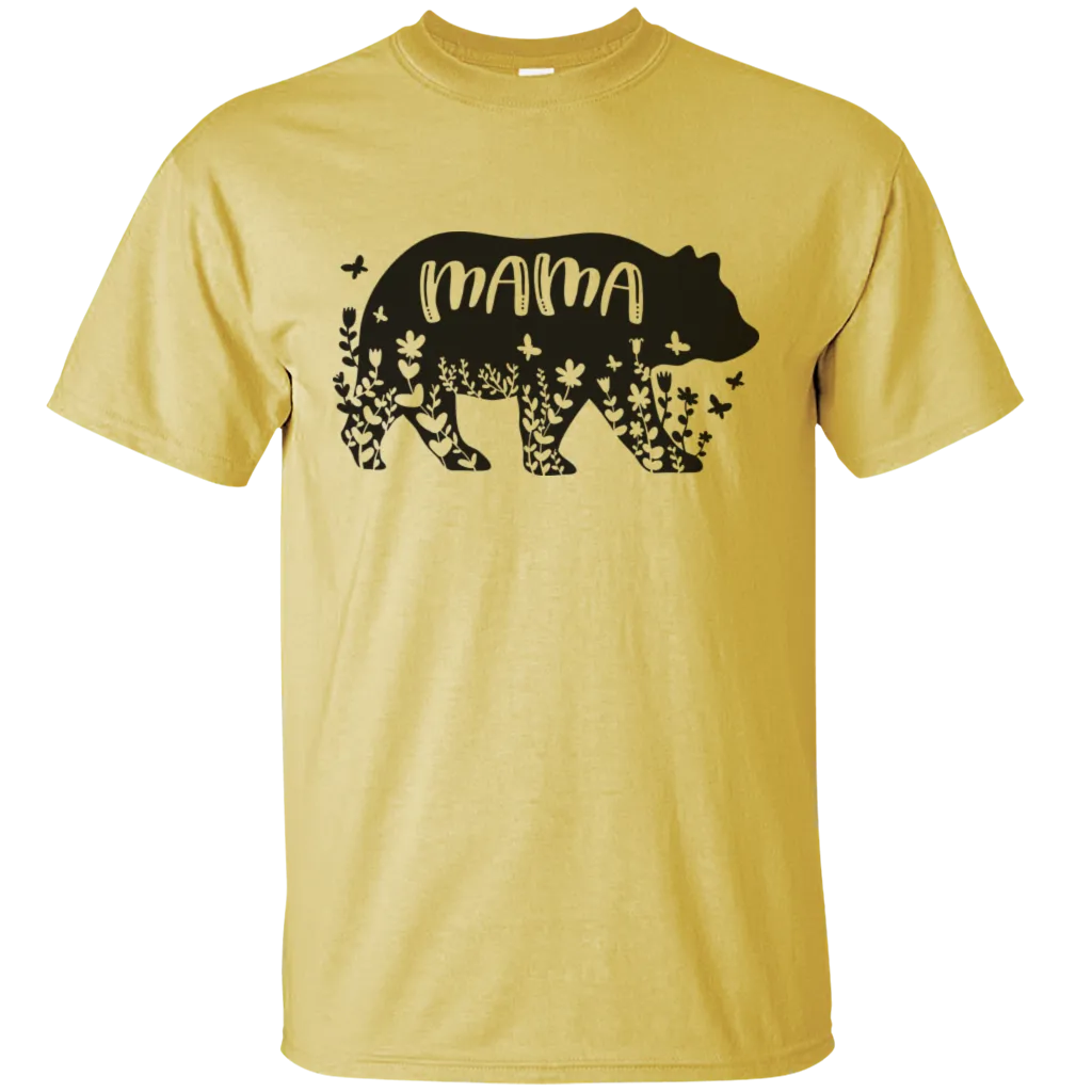 Dad Daddy Papa Mama Mom Mammy Bear Grizzly Flower Animal Mothers Fathers Day Nurse Love Heart Family Gift Unisex T-Shirt