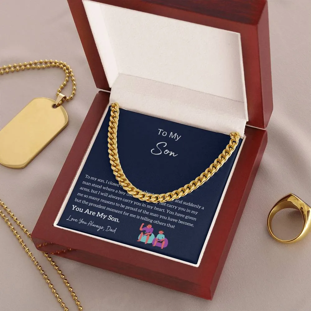 Dad to Son Gift, To My Son Necklace from Dad, Son Card, Best Idea Gift for Son