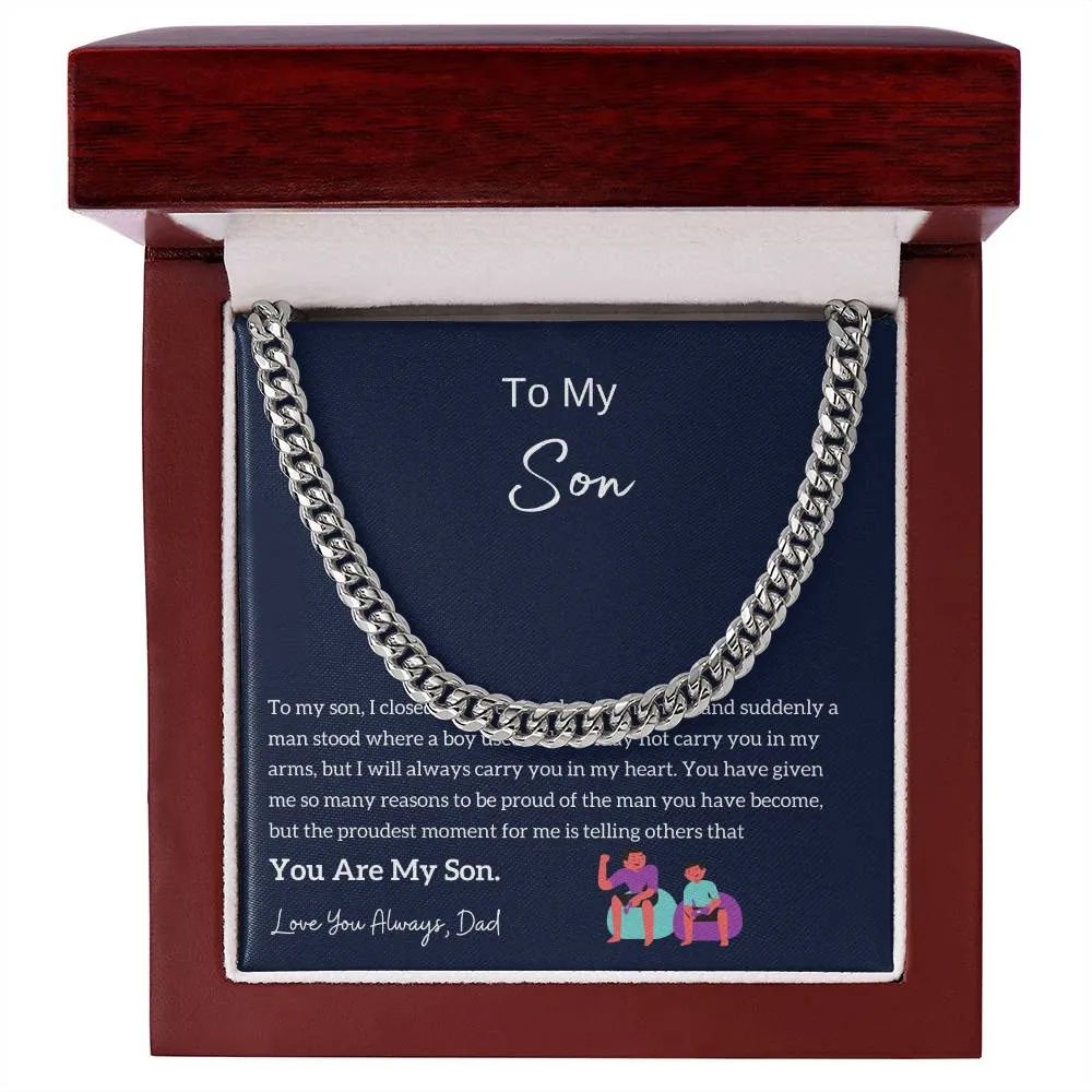 Dad to Son Gift, To My Son Necklace from Dad, Son Card, Best Idea Gift for Son