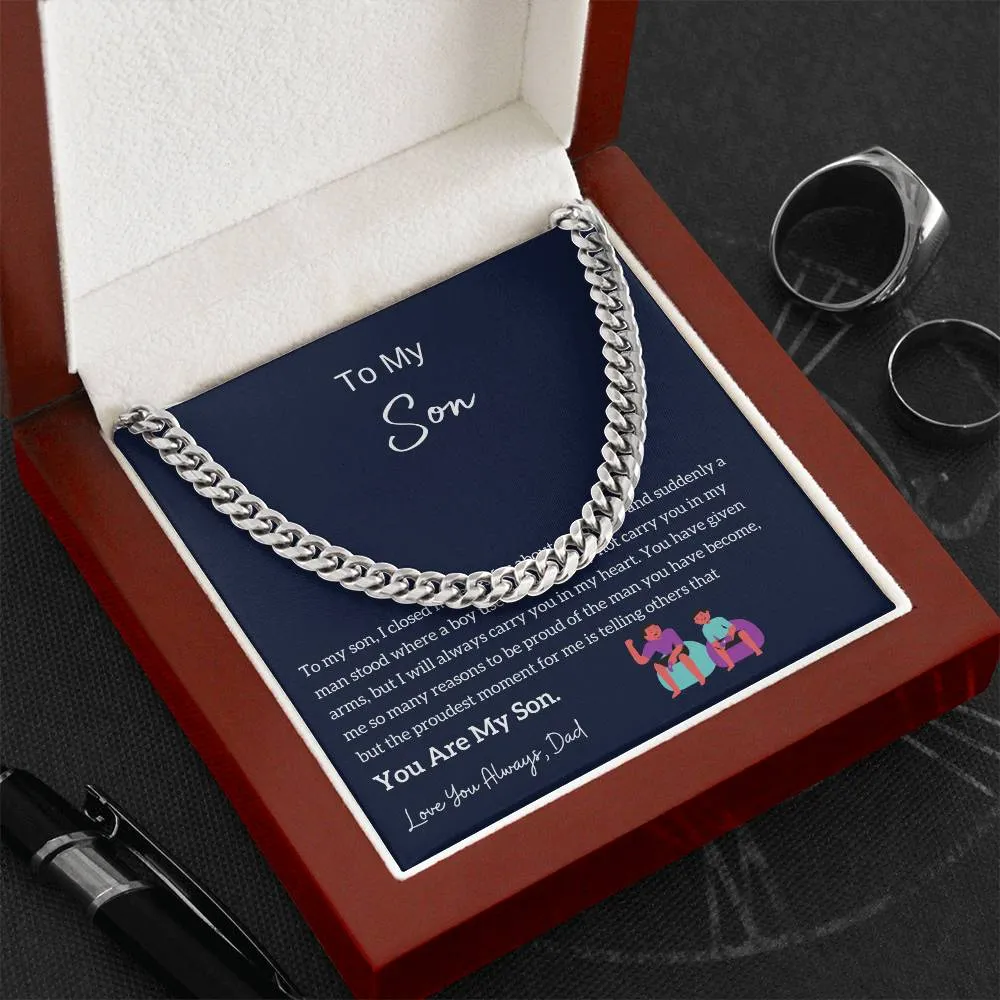 Dad to Son Gift, To My Son Necklace from Dad, Son Card, Best Idea Gift for Son