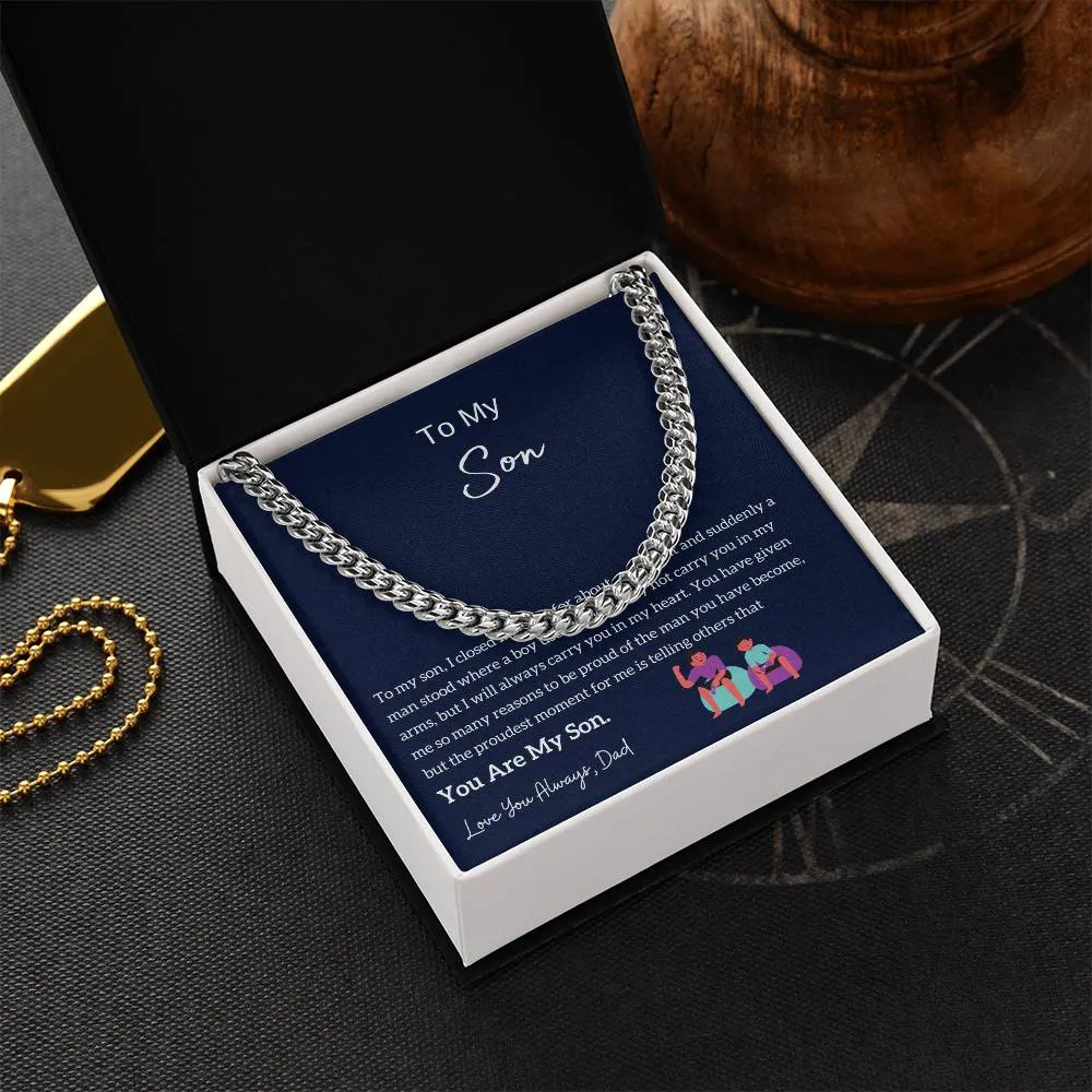 Dad to Son Gift, To My Son Necklace from Dad, Son Card, Best Idea Gift for Son