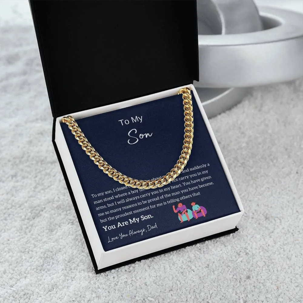 Dad to Son Gift, To My Son Necklace from Dad, Son Card, Best Idea Gift for Son