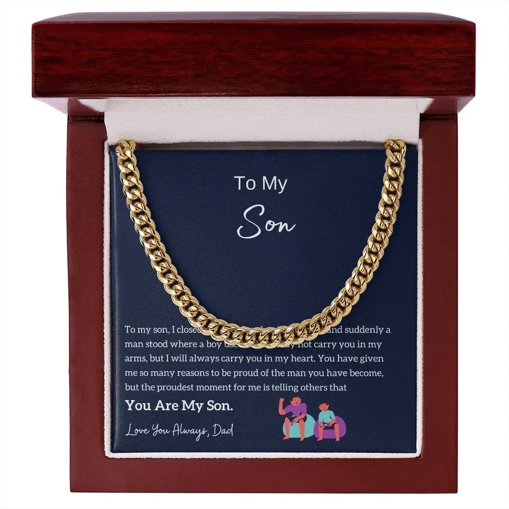 Dad to Son Gift, To My Son Necklace from Dad, Son Card, Best Idea Gift for Son