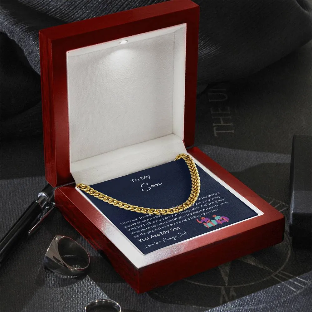 Dad to Son Gift, To My Son Necklace from Dad, Son Card, Best Idea Gift for Son