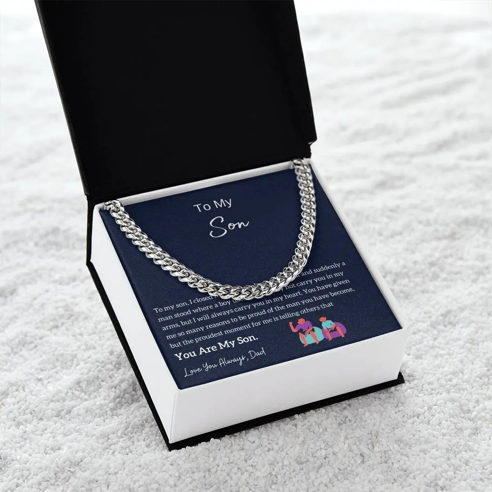 Dad to Son Gift, To My Son Necklace from Dad, Son Card, Best Idea Gift for Son