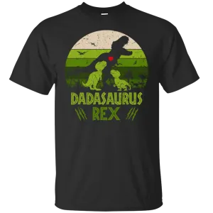 Dadasaurus Rex 2 Babies Papa Dad Daddy Fathers Day Trex Dinosaurus Dino Love Heart Family Gift Unisex T-Shirt