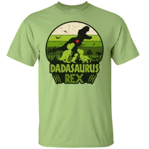 Dadasaurus Rex 3 Babies Papa Dad Daddy Fathers Day Trex Dinosaurus Dino Love Heart Family Gift Unisex T-Shirt