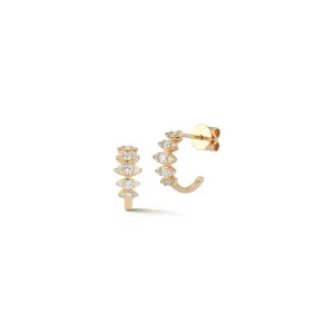 Dana Rebecca Sophia Ryan Marquise Diamond Hoop Earrings - Yellow Gold