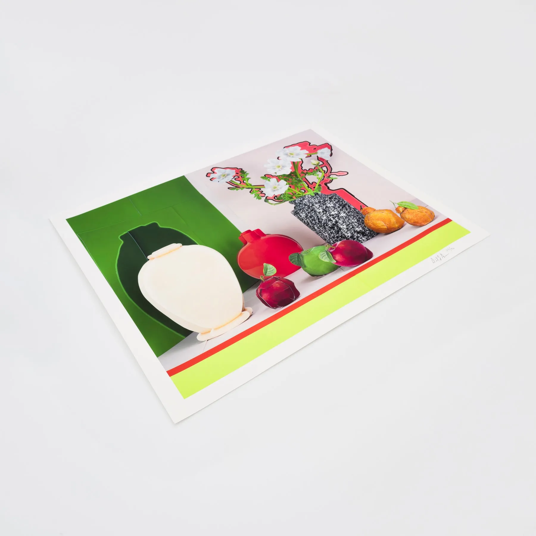 Daniel Gordon, White Poppies with Apples & Oranges, 2024; Limited Edition Print