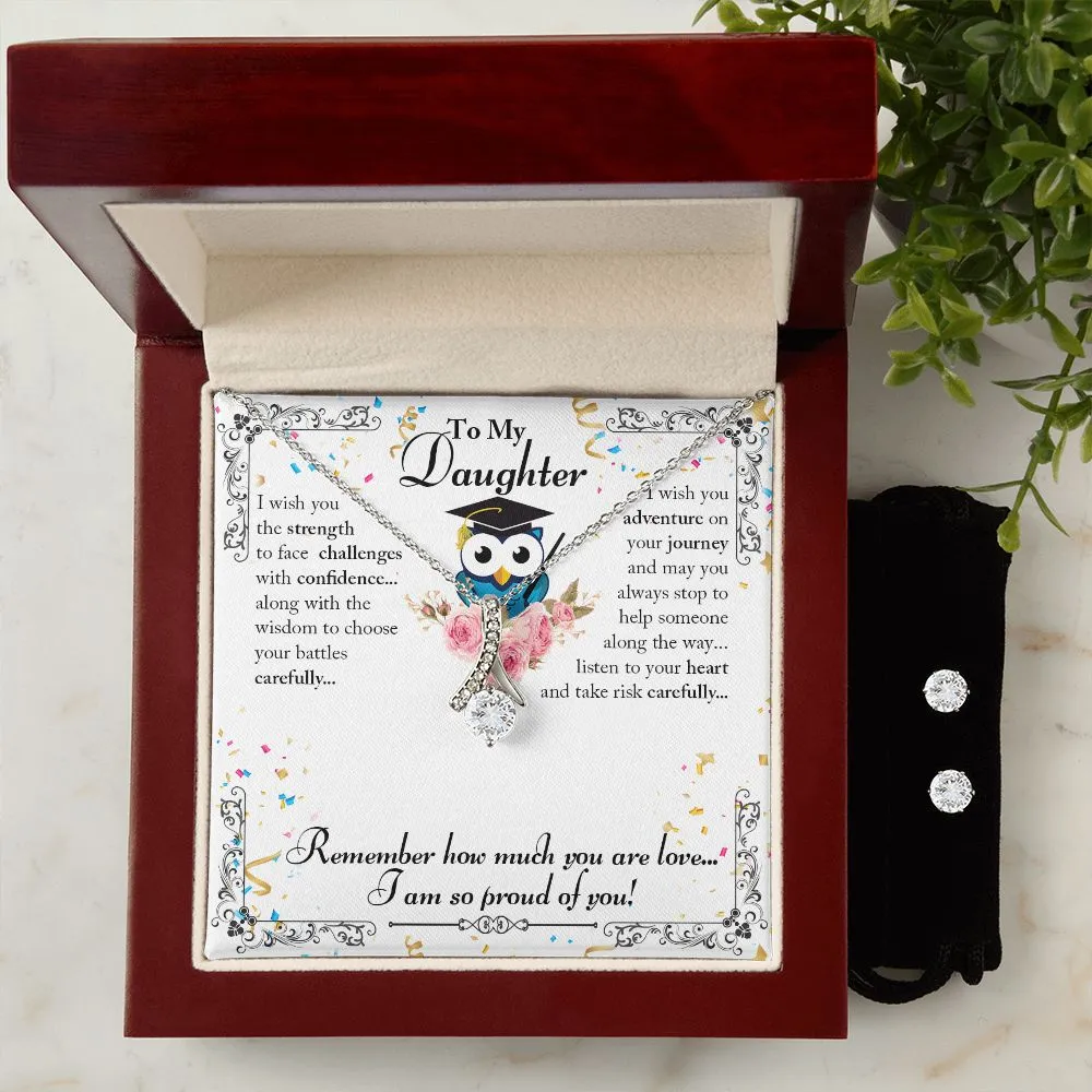 Daughter Graduation Pendant and Earring Set