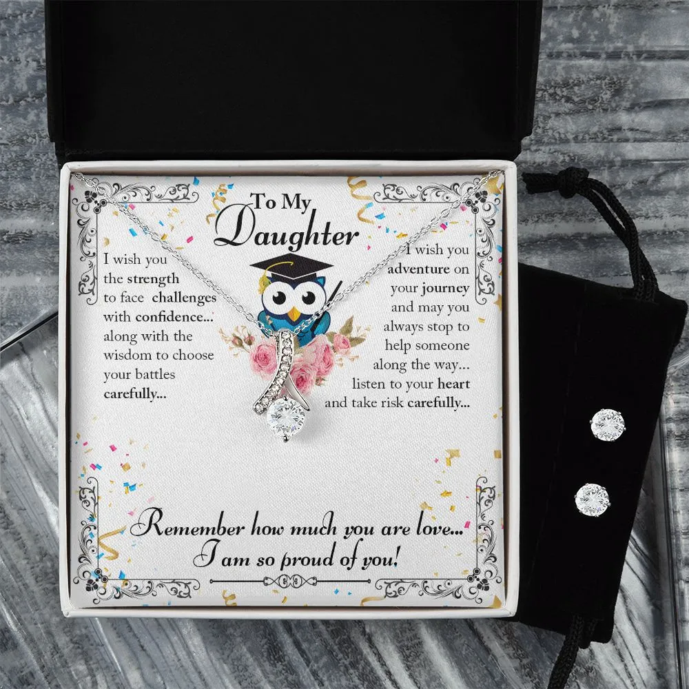 Daughter Graduation Pendant and Earring Set