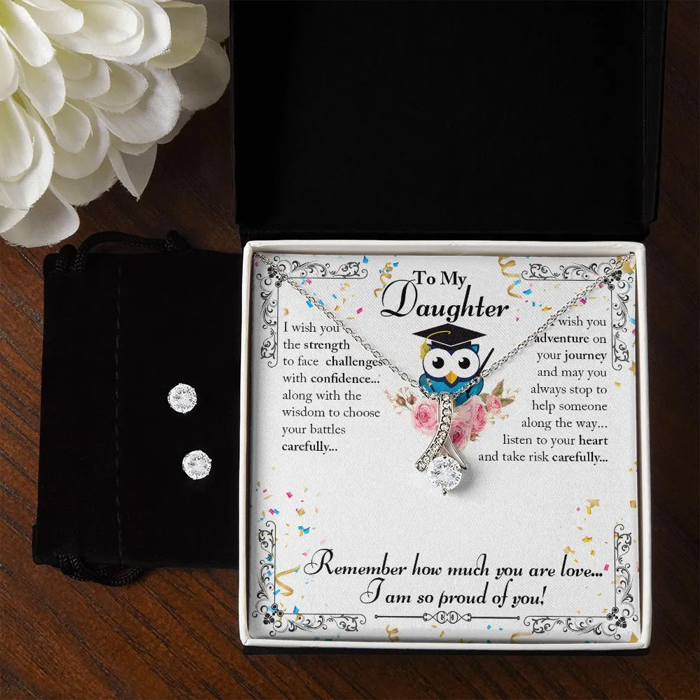 Daughter Graduation Pendant and Earring Set