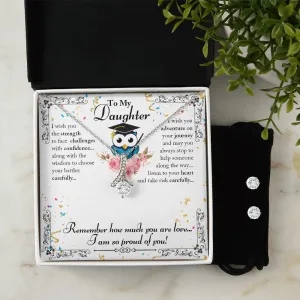 Daughter Graduation Pendant and Earring Set
