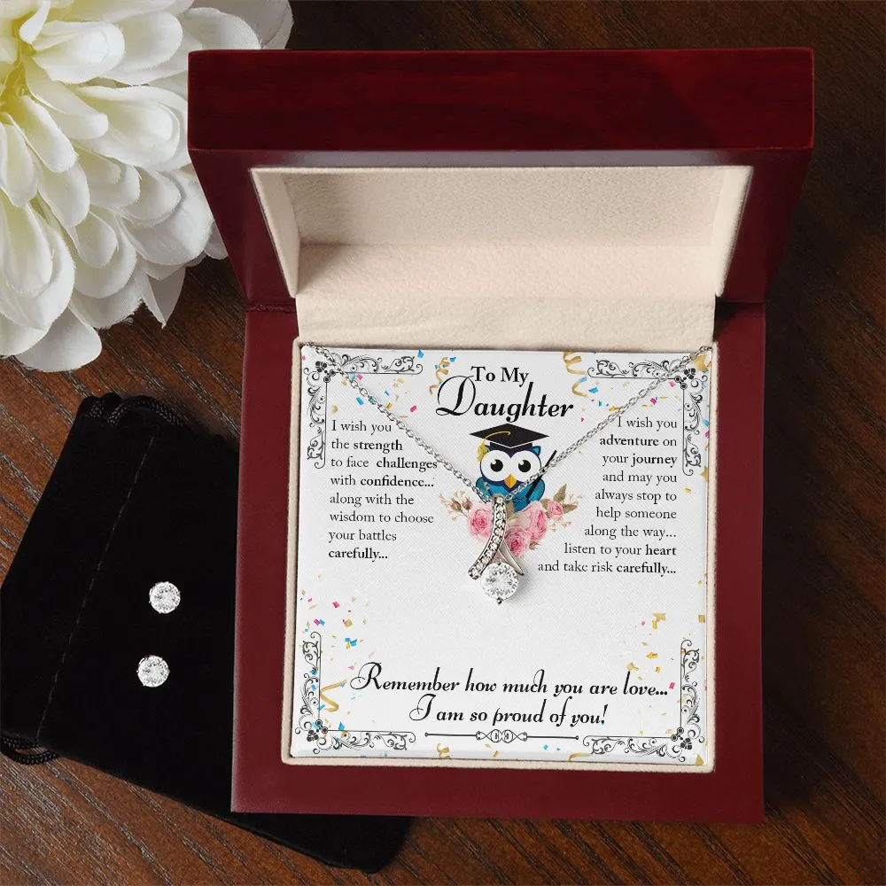 Daughter Graduation Pendant and Earring Set