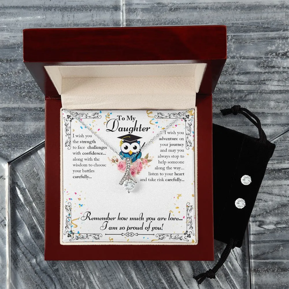Daughter Graduation Pendant and Earring Set