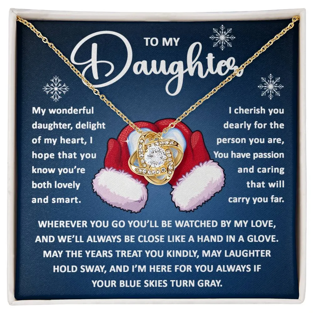 Daughter-Hand In Glove Love Knot Necklace