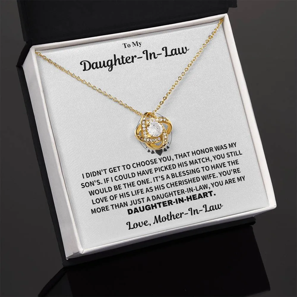 Daughter-In-Law Gift From Mother-in-Law, "Daughter In Heart Necklace Gift"