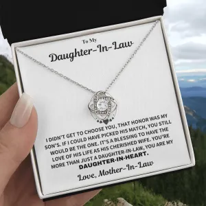 Daughter-In-Law Gift From Mother-in-Law, "Daughter In Heart Necklace Gift"
