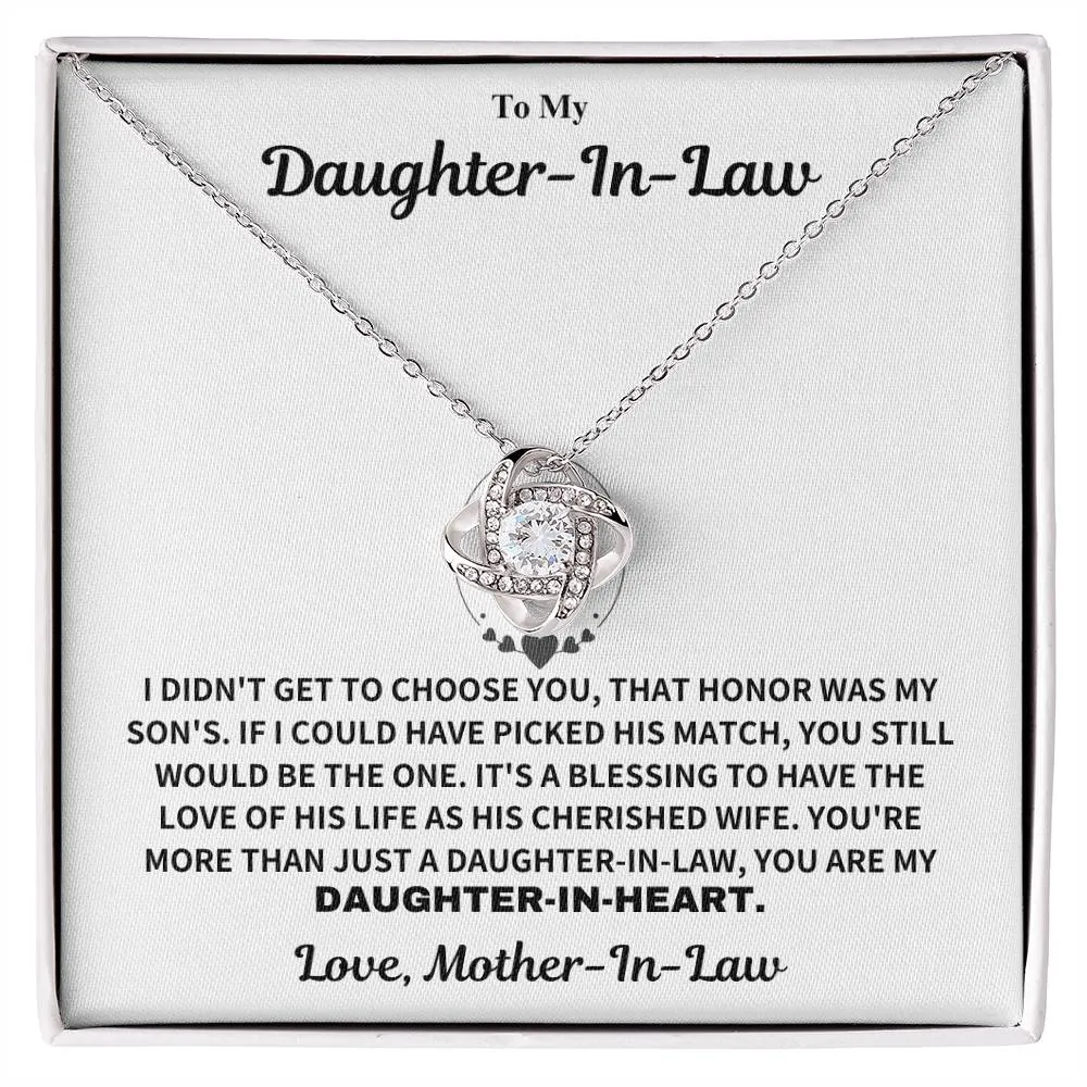 Daughter-In-Law Gift From Mother-in-Law, "Daughter In Heart Necklace Gift"