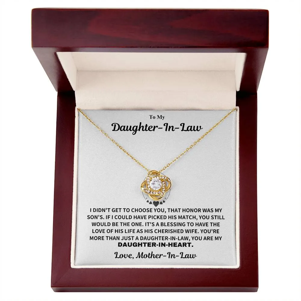 Daughter-In-Law Gift From Mother-in-Law, "Daughter In Heart Necklace Gift"