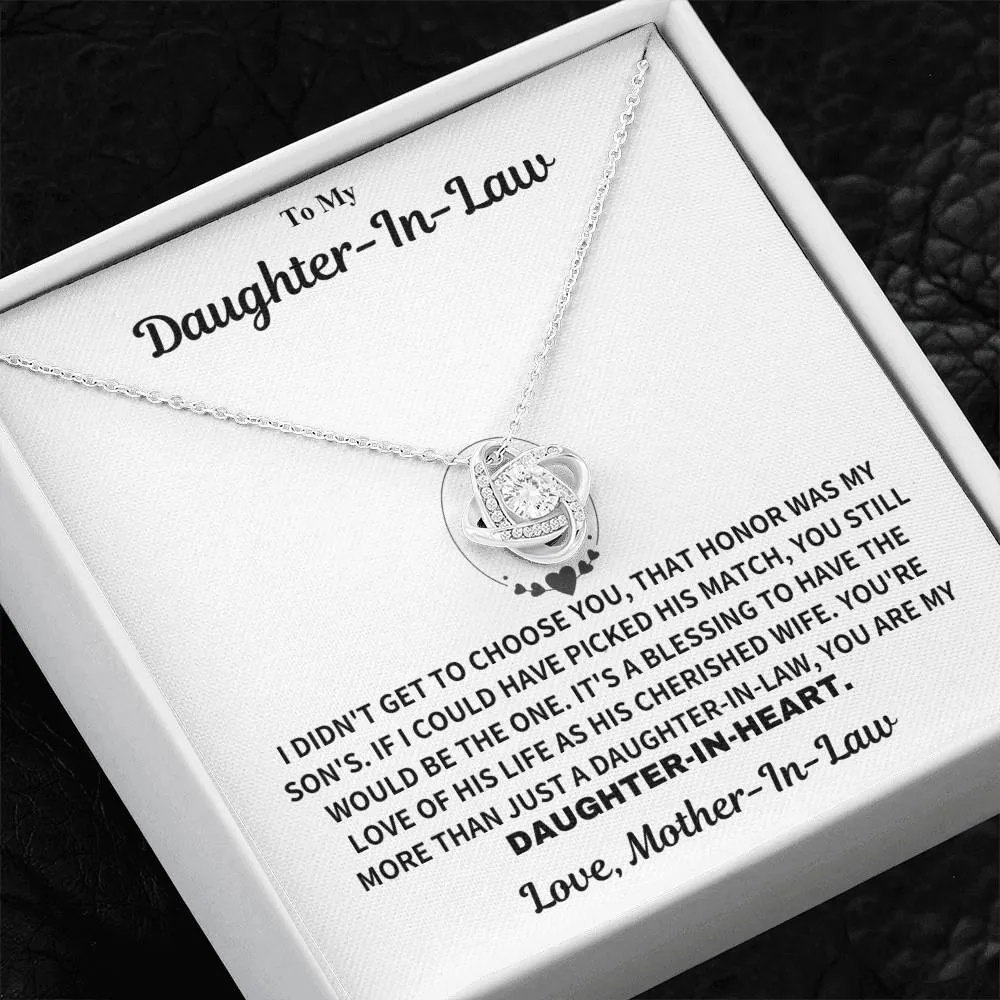 Daughter-In-Law Gift From Mother-in-Law, "Daughter In Heart Necklace Gift"