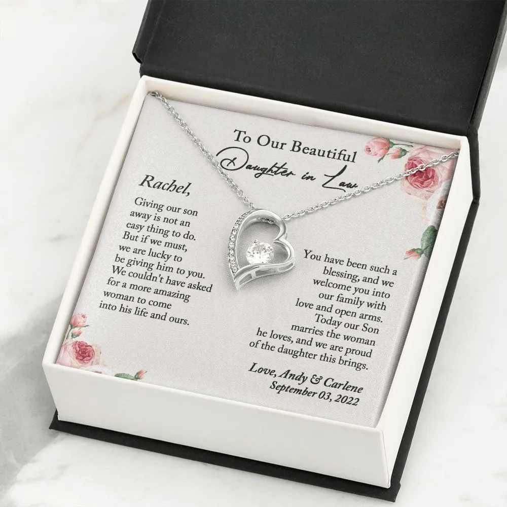 Daughter-In-Law Gift Necklace: Wedding Gift, Jewelry From Mother-In Law & Father In Law