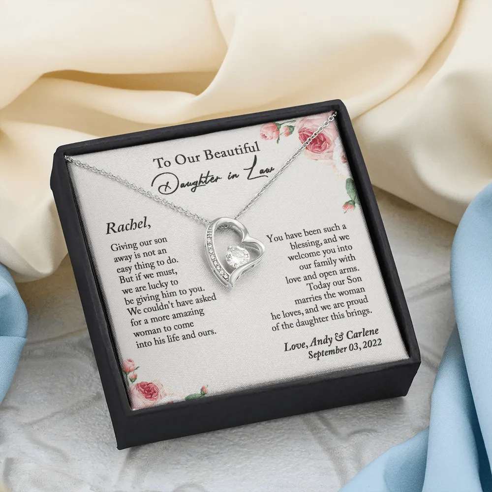 Daughter-In-Law Gift Necklace: Wedding Gift, Jewelry From Mother-In Law & Father In Law