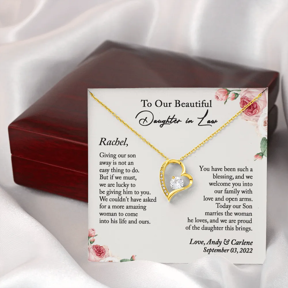 Daughter-In-Law Gift Necklace: Wedding Gift, Jewelry From Mother-In Law & Father In Law
