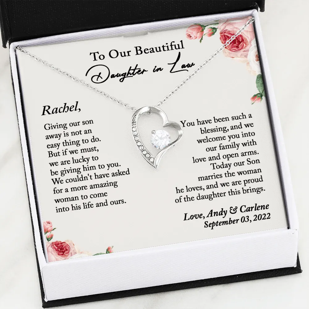 Daughter-In-Law Gift Necklace: Wedding Gift, Jewelry From Mother-In Law & Father In Law