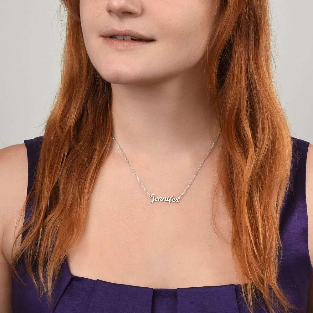 Daughter (Love Dad) Personalized Name Necklace, Stainless Steel