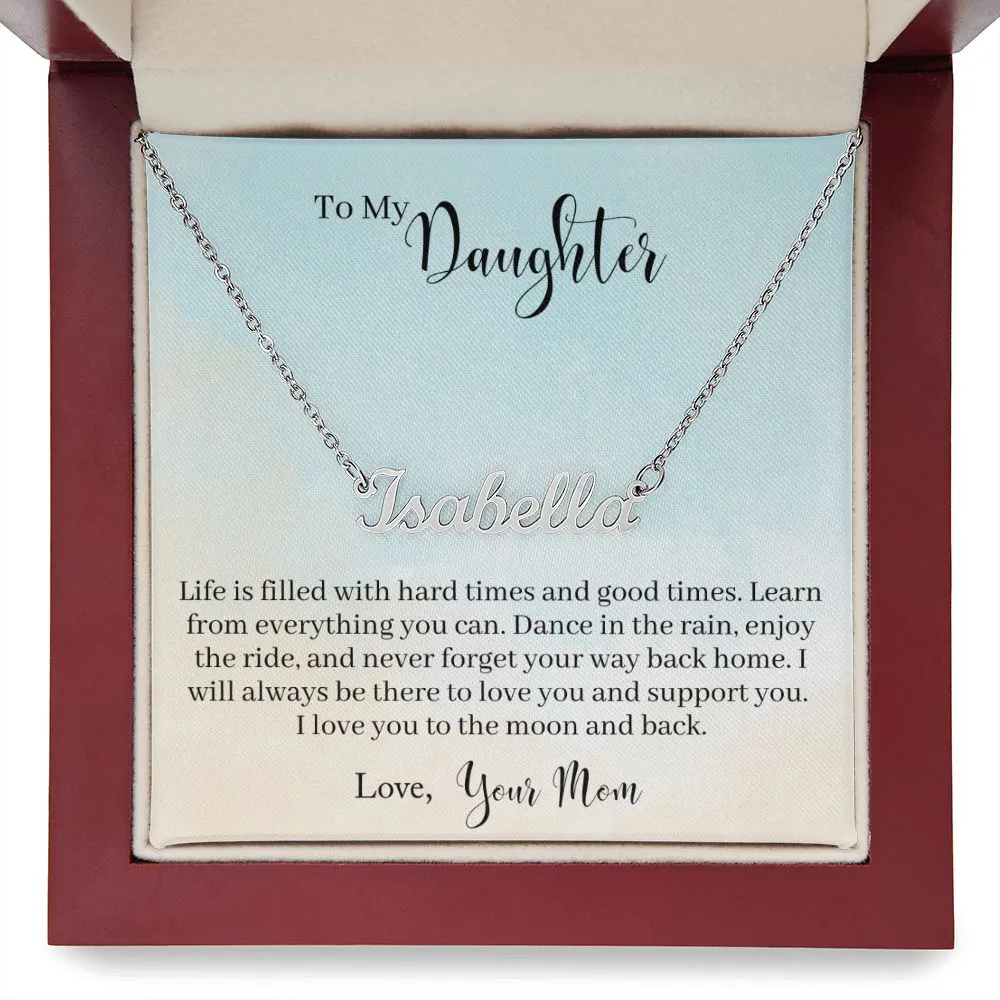 Daughter Name Necklace-Dance in the rain