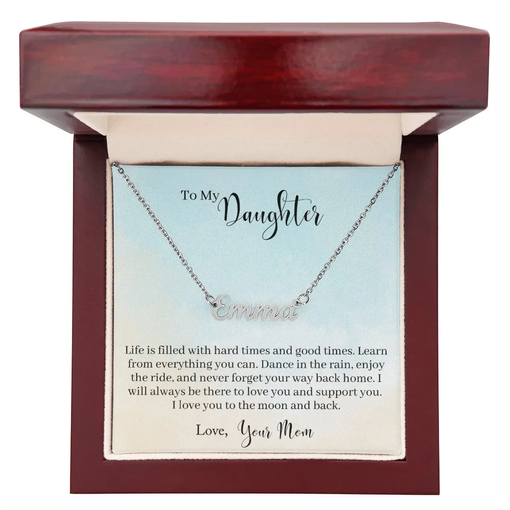 Daughter Name Necklace-Dance in the rain