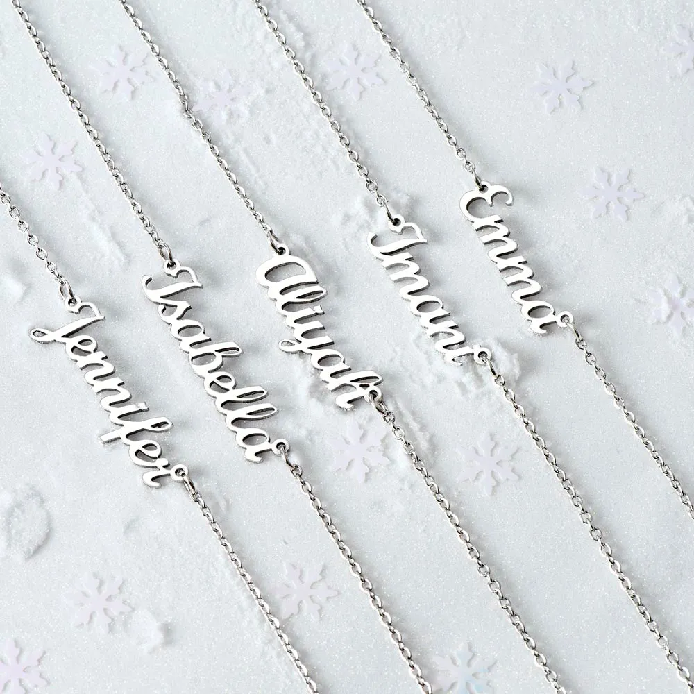 Daughter Name Necklace, From Dad-Blessed and grateful for you