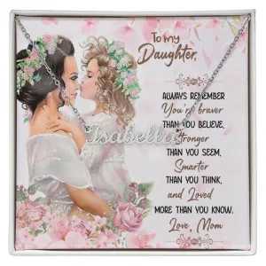 Daughter Name Necklace, From Mom-Love more
