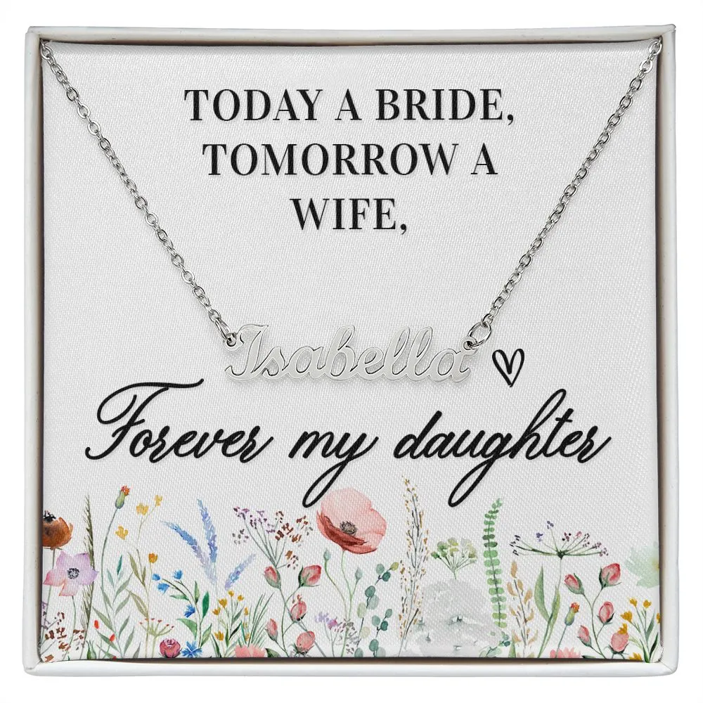 Daughter Name Necklace-Today a Bride