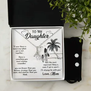 Daughter Pendant and Earring Set-Always remember